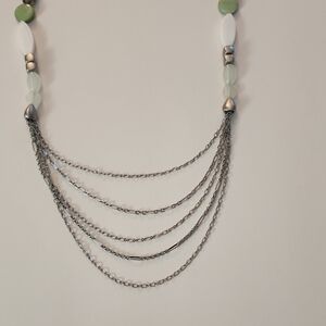 Freshwater Genuine Mother Of Pearl Silver and White Chain Necklace 32-53"